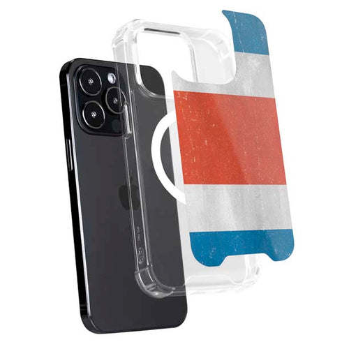 Costa Rican Flag Distressed iPhone 14 Pro Max MagSafe Case